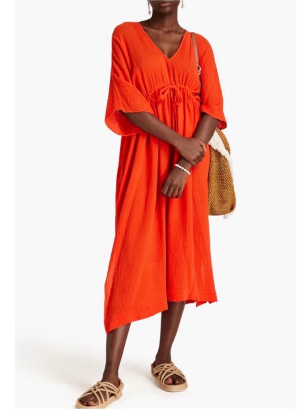 ENZA COSTA Cotton-Seersucker Kaftan